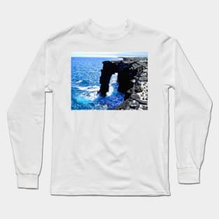 Rugged Kona Sea Arches along the Coast of Hawaii Long Sleeve T-Shirt